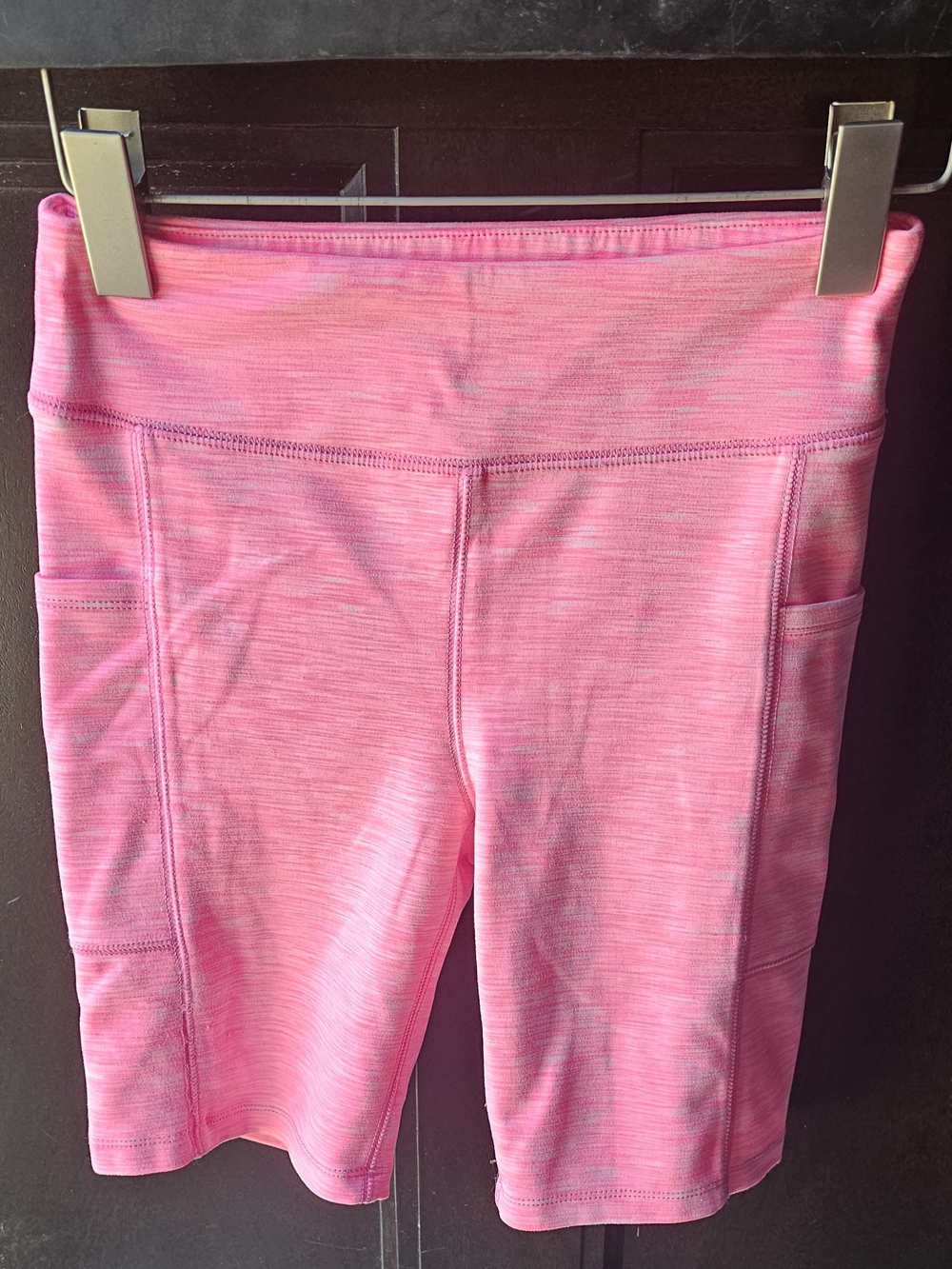 J. Crew Heathered Pink Bike Short Leggings with Side Pockets NWOT